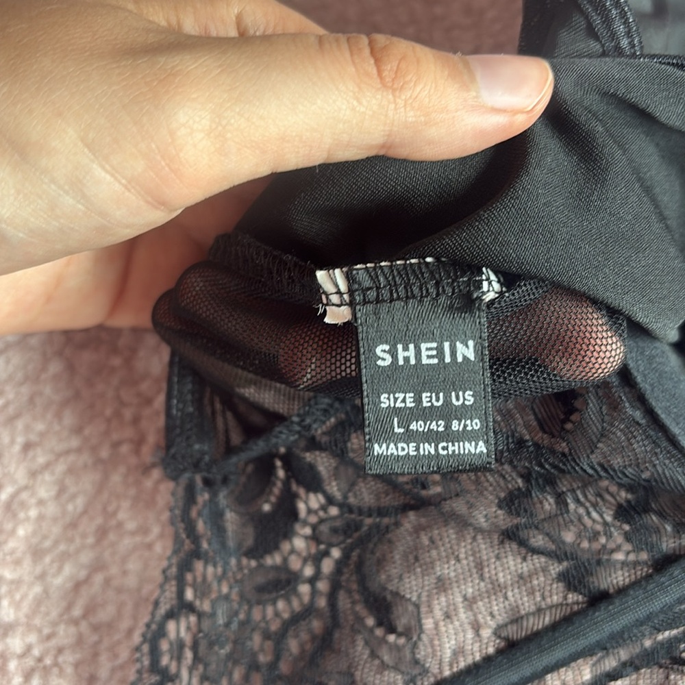 Black Lace Corset Bustier Top Size Large SHEIN - Picture 5 of 7